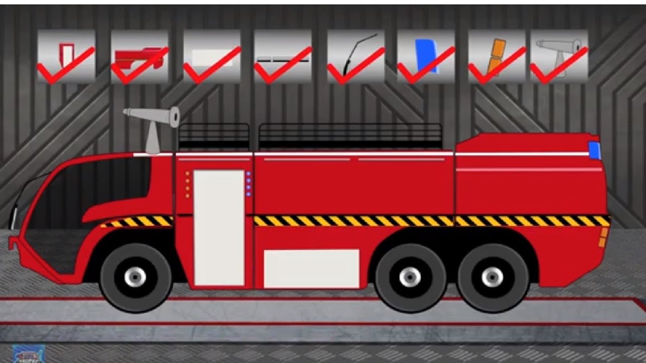 Fire Truck | Truck Formation And Uses |  kids car garage | Street Vehicles