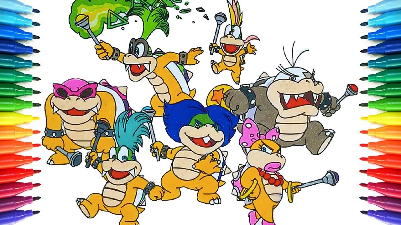 How to Draw Super Mario Bros, Koopalings #253 | Drawing Coloring Pages Videos for Kids