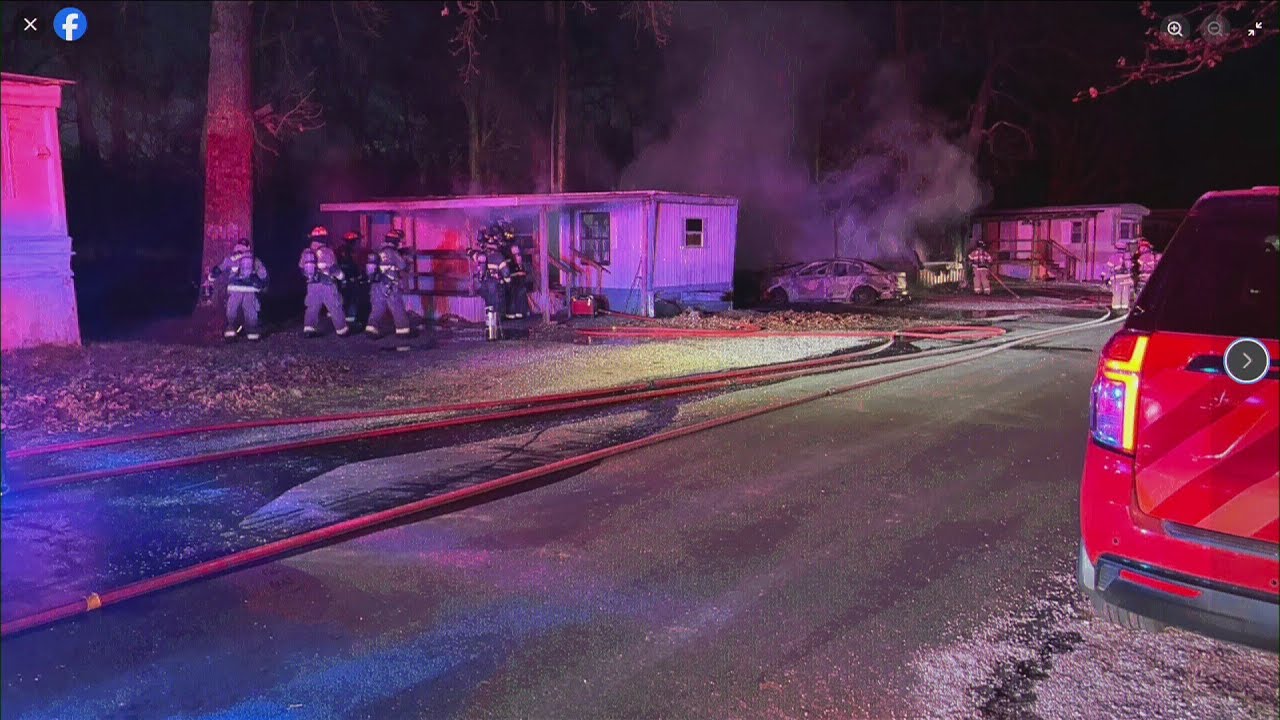 Firefighters face hazards, freezing temps at mobile home fire