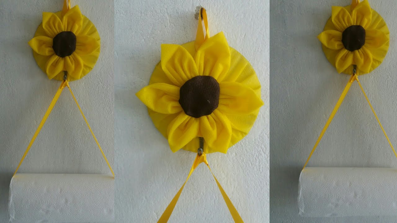 Porta papel toalha de girassol