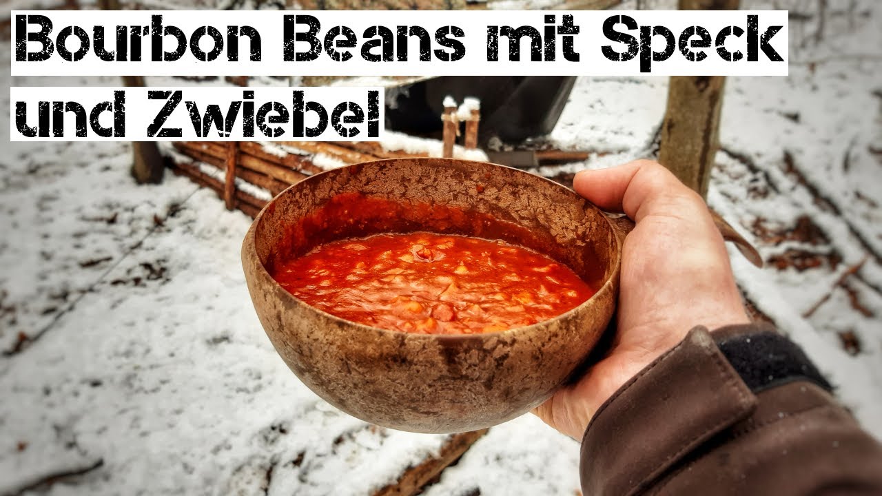 Bourbon Beans mit Speck und Zwiebel | gebackene Bohnen | Kochen im Wald | Waldküche | Bushcraftküche
