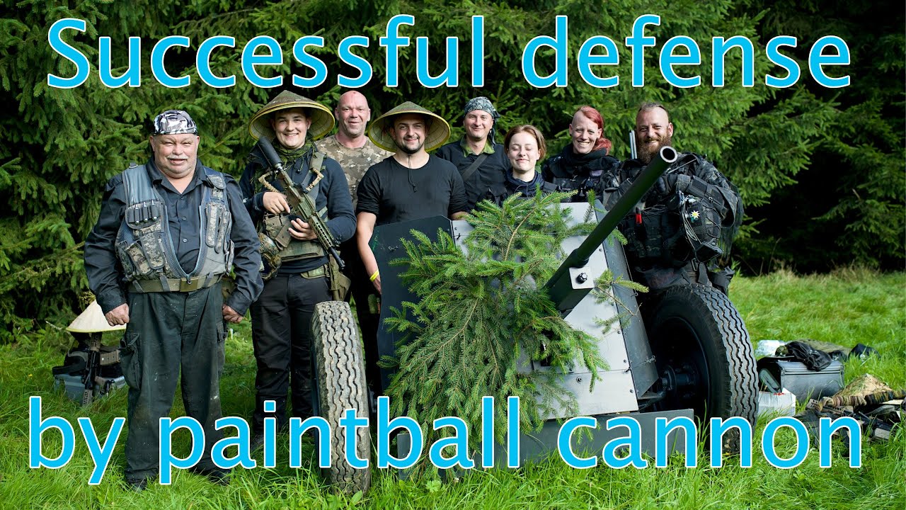 Successful defense mission using paintball cannon