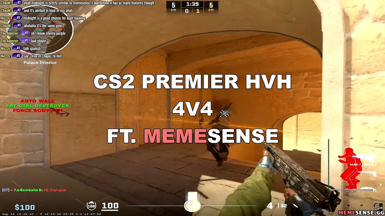 CS2 PREMIER HVH 4V4 *СУПЕР СЕРЬЕЗНЫЙ, ИНТЕНСИВНЫЙ HVH ЭКШН, БОЖЕ МОЙ* С УЧАСТИЕМ MEMESENSE