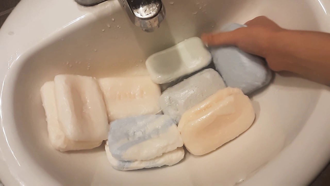 Lathering mushy soap, *loud* clean up ending
