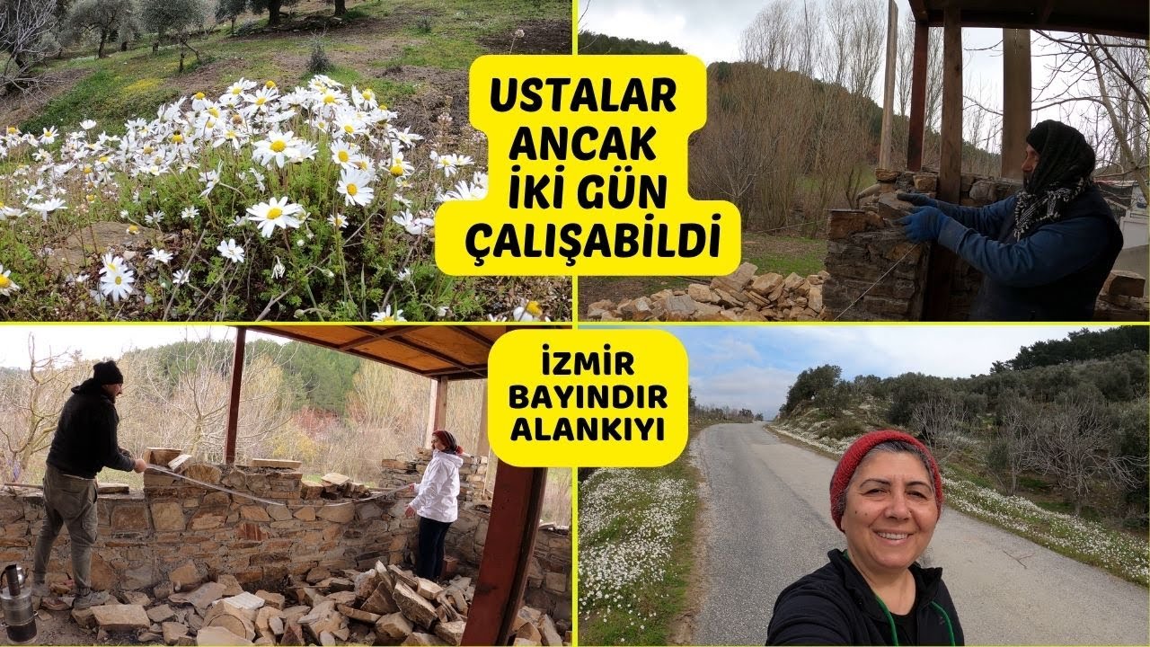 İZMİR BAYINDIR ALANKIYI KÖYÜNDE TAŞ EV ...USTALAR ANCAK İKİ GÜN ÇALIŞABİLDİ