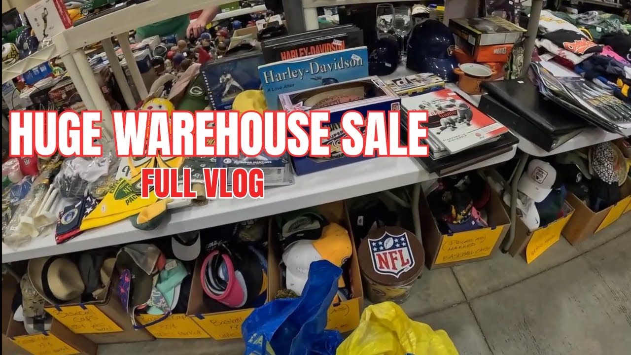 HUGE WAREHOUSE SALE VLOG: vintage games, sports merch, & more!