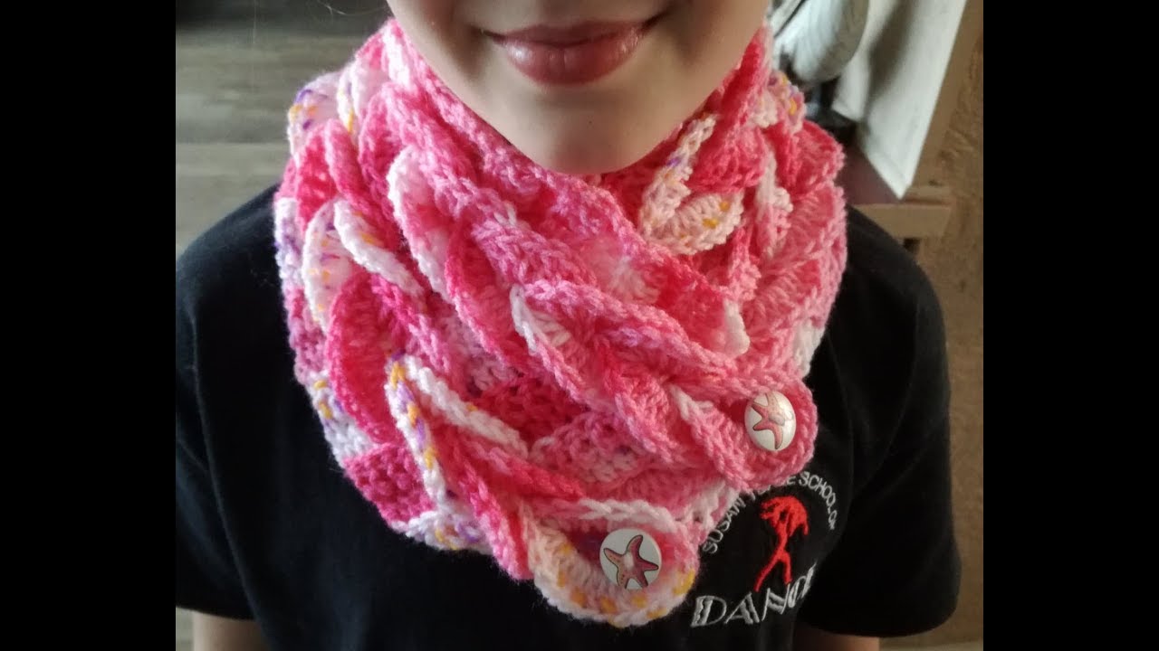 Smaller  size braided cowl, crochet scarf , easy tutorial child size small adult CrochetNuts