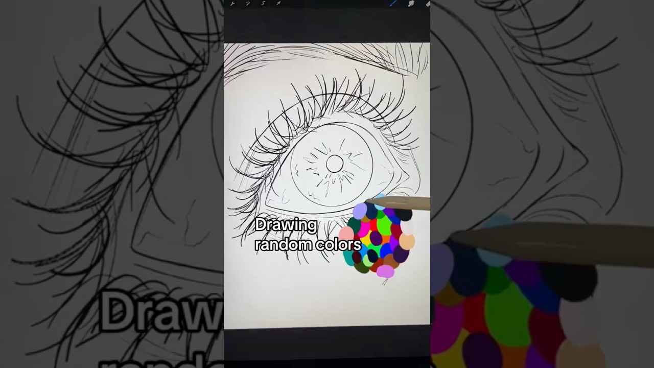 Dessiner un &oelig;il couleur au hasard 🥳 #artchallenge #apprendreledessin #viralart #dessin