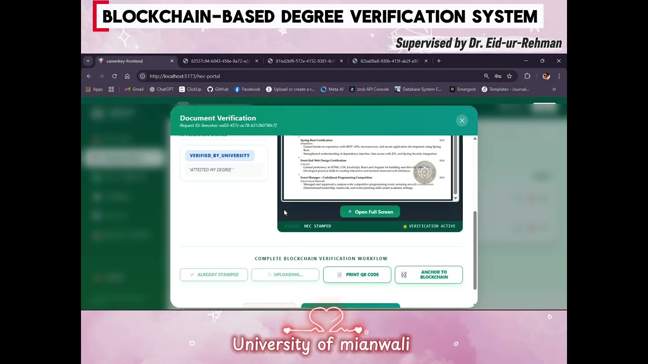 🎓 Blockchain-Based Degree Verification System