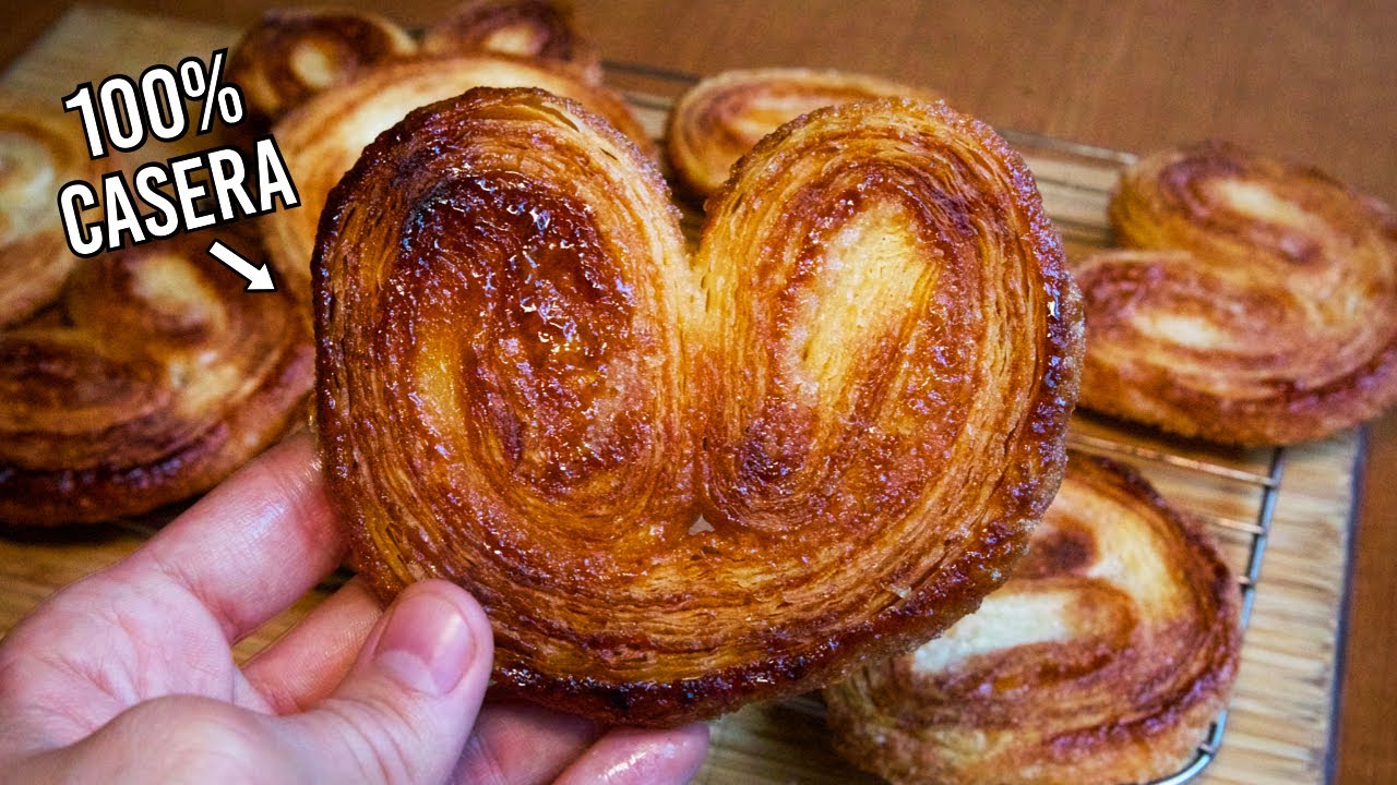 Palmeritas con hojaldre invertido hecho a mano (Palmiers)
