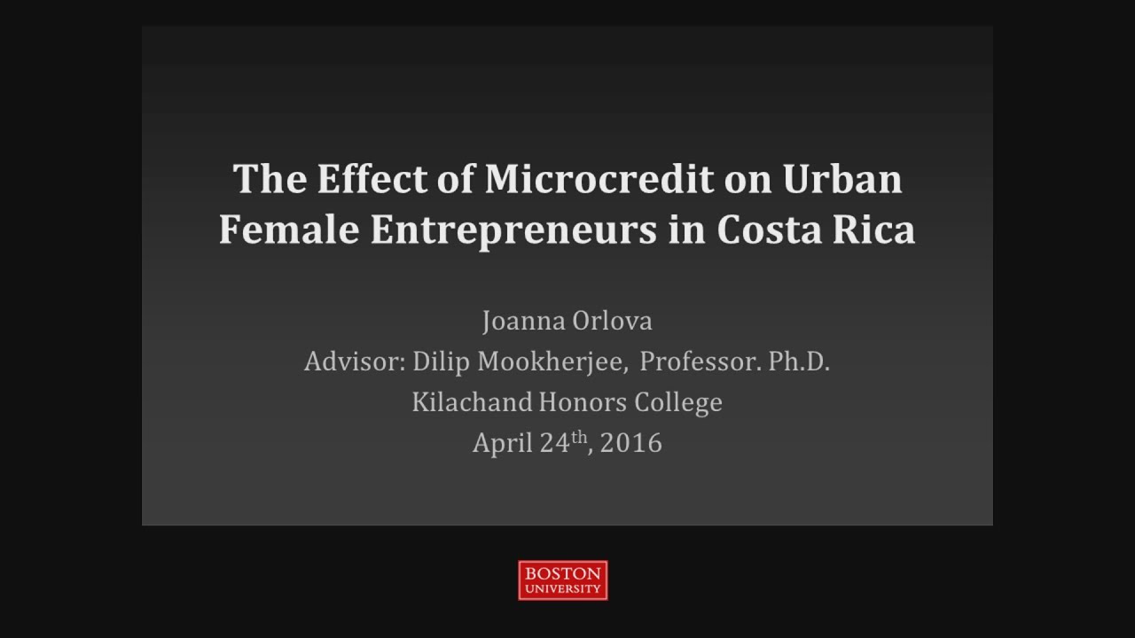 The Effect of Microcredit on Urban Female Entrepreneurs in Costa Rica