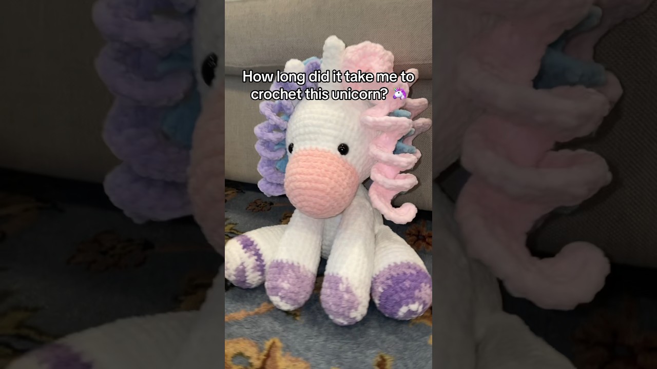 How long it took to crochet this giant unicorn! #amigurumi #crochet #crochetunicorn
