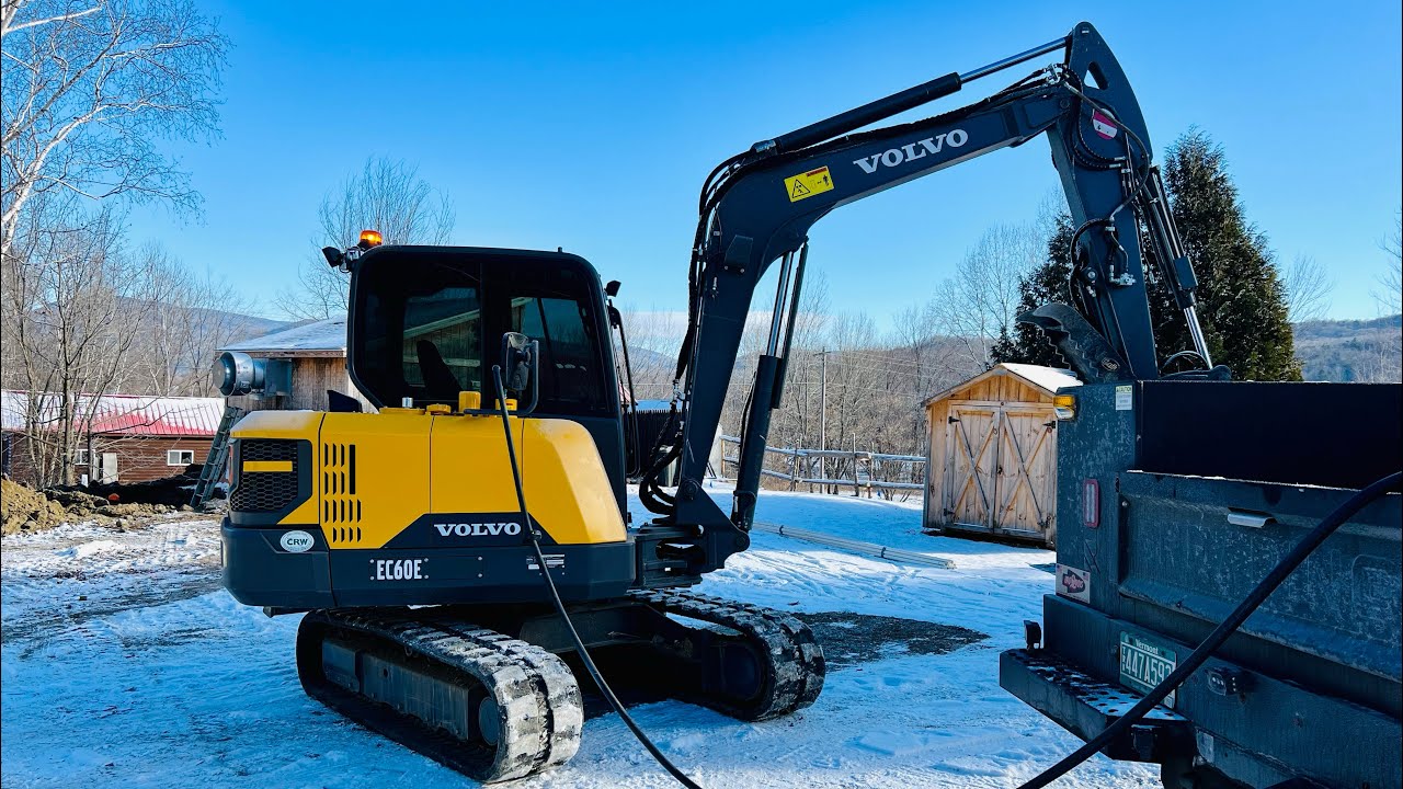 First We Plow Snow, Then We Start The Septic System Installation