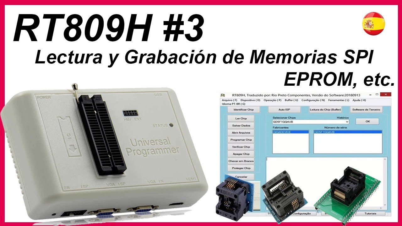 RT809H 3 Lectura Escritura y Grabación de EPROM y SPI