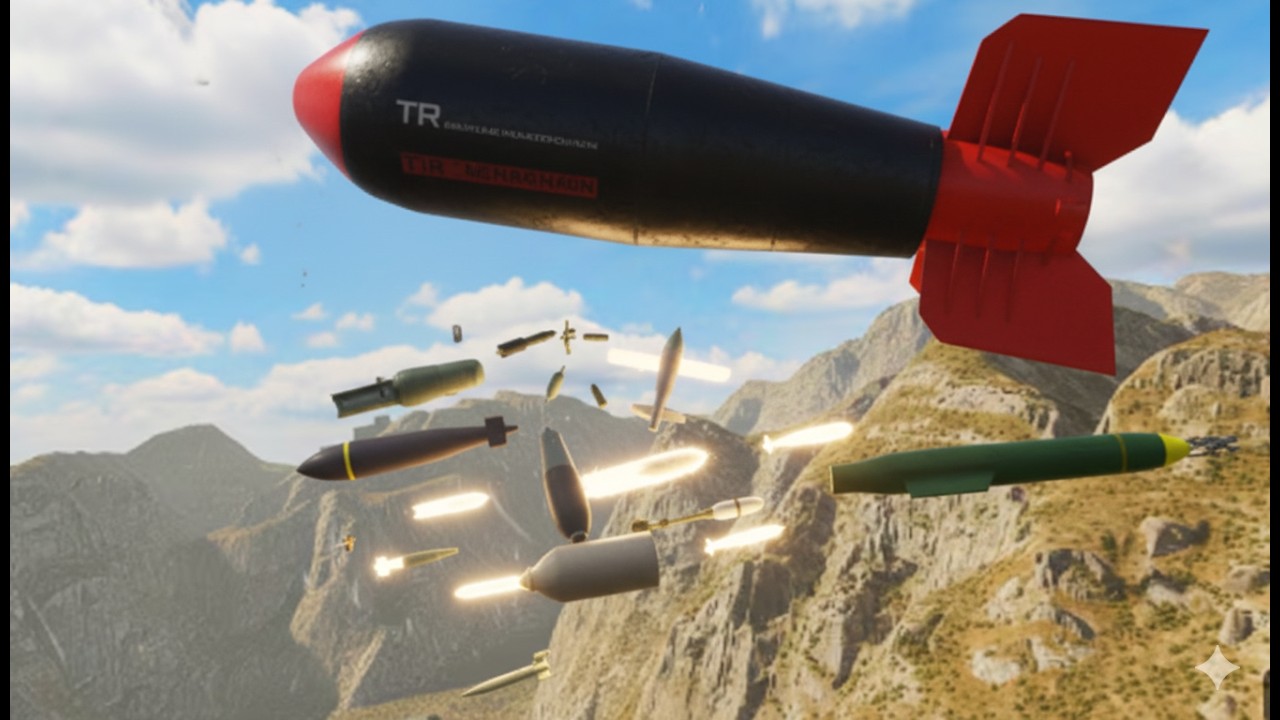 Garry's Mod Throwing Nuclear Bombs on a Mountain