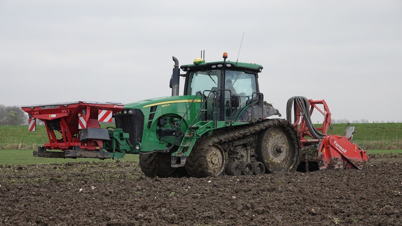 Spading and Seeding Wheat | John Deere 8345RT w/ Farmax LRP 300 Spading Machine | Kverneland DF1