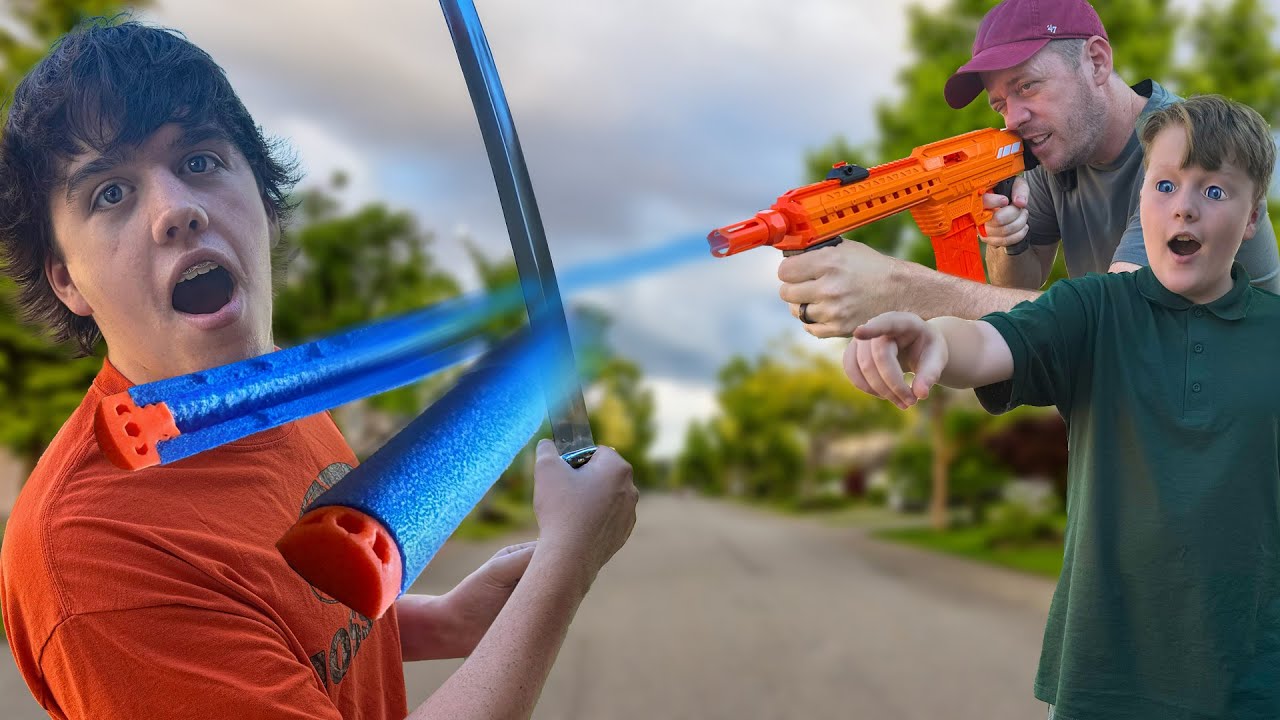 Используем навыки ниндзя, чтобы разрезать дротик Nerf пополам!