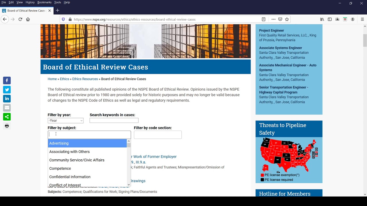 Board of Ethical Review Cases