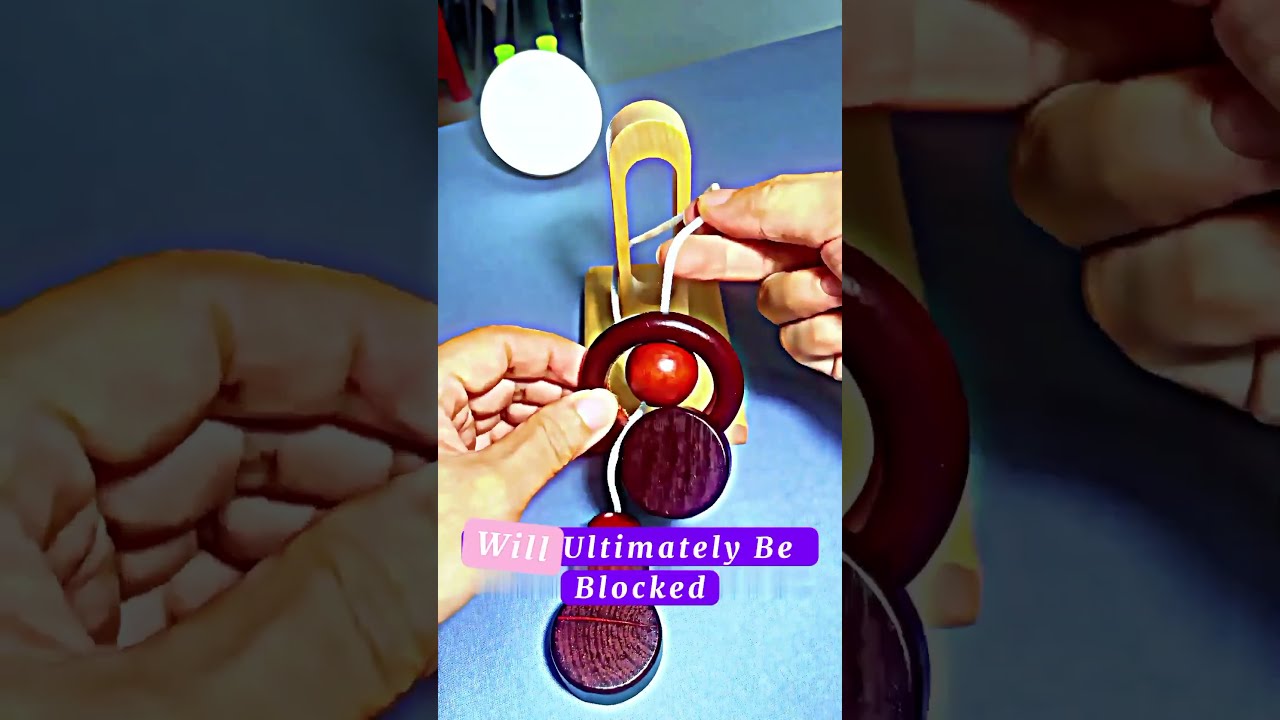 Kong Ming Wooden Puzzle &ndash; Outsmart the Ring! #iqtest #tips #braintestsolution #brainlearning