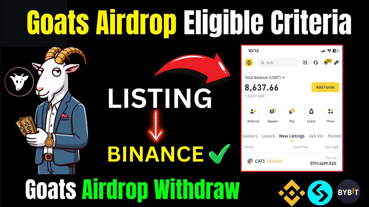 Goats Airdrop Eligible Criteria | Goats Airdrop Listing Binance | Goats Airdrop Withdraw |