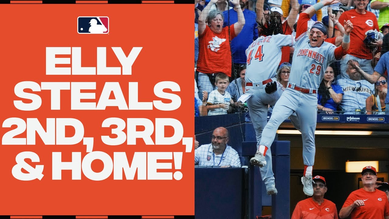 Elly De La Cruz stole THREE BASES in the span of two pitches!