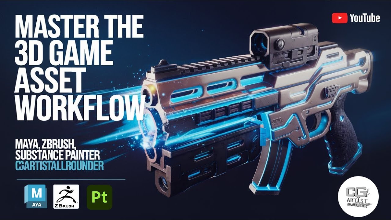 Master the 3D Game Asset Workflow | Maya, ZBrush, Substance Painter  | CGArtistAllrounder