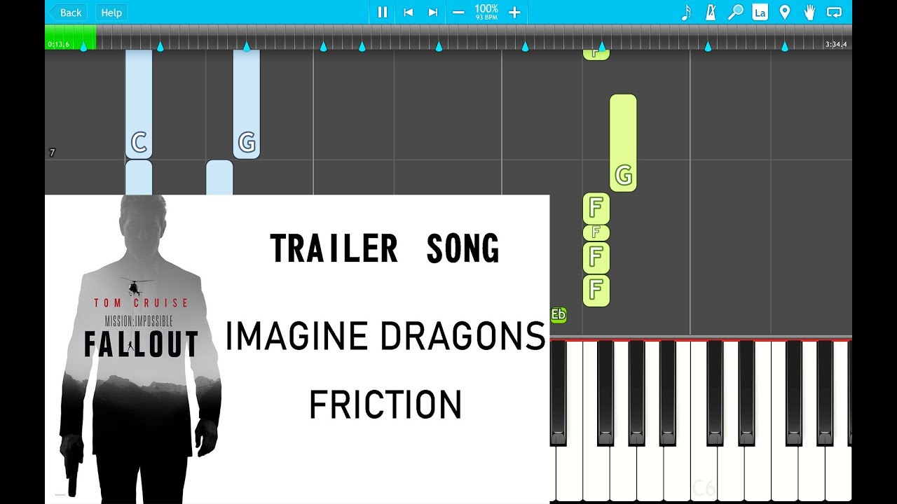 Mission Impossible Trailer Song - Imagine Dragons - Friction PIANO Tutorial EASY (Piano Cover)