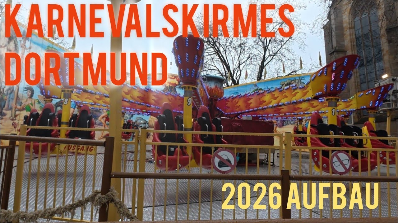 Karnevalskirmes Dortmund 2026 Aufbau | No Copyright | Coastav 
