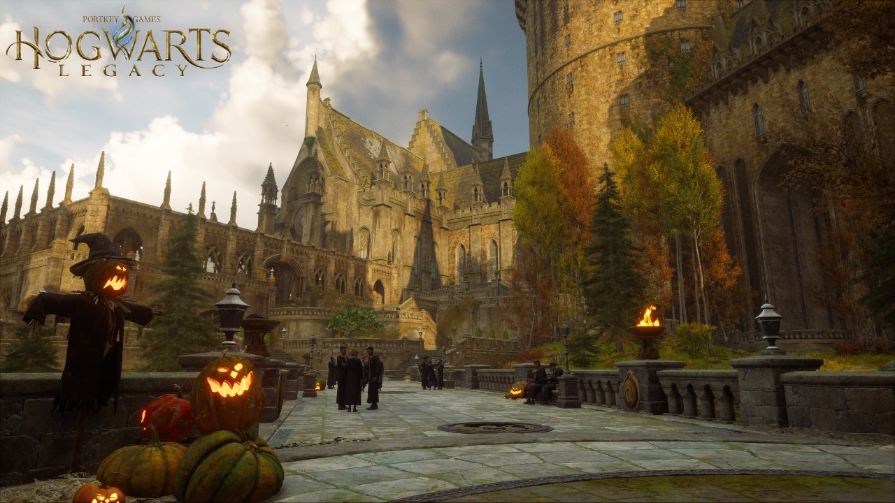 [4K] Relaxing Fall Walk in Hogwarts | Immersive First-Person Ambience & Music