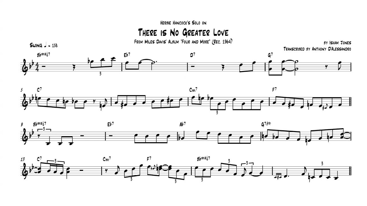 Herbie Hancock Transcription There is No Greater Love