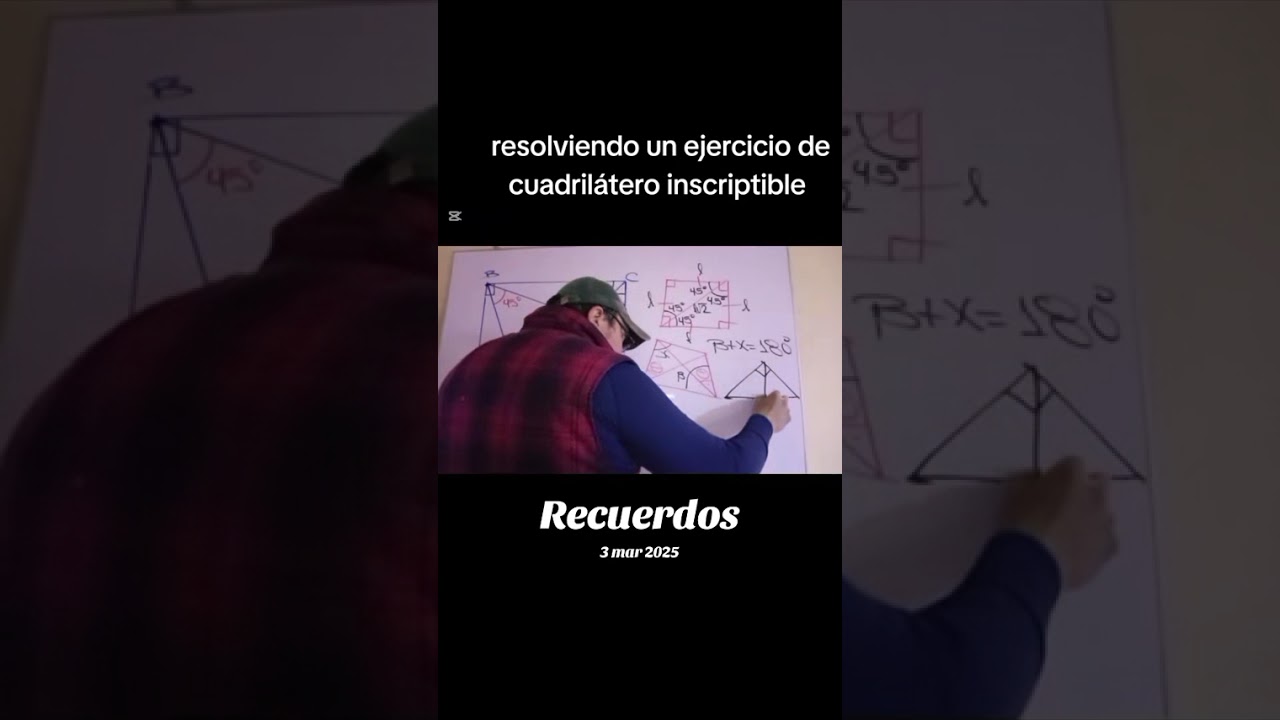 Resolviendo un ejercicio de cuadrilatero inscriptible aprendiendo geometría 