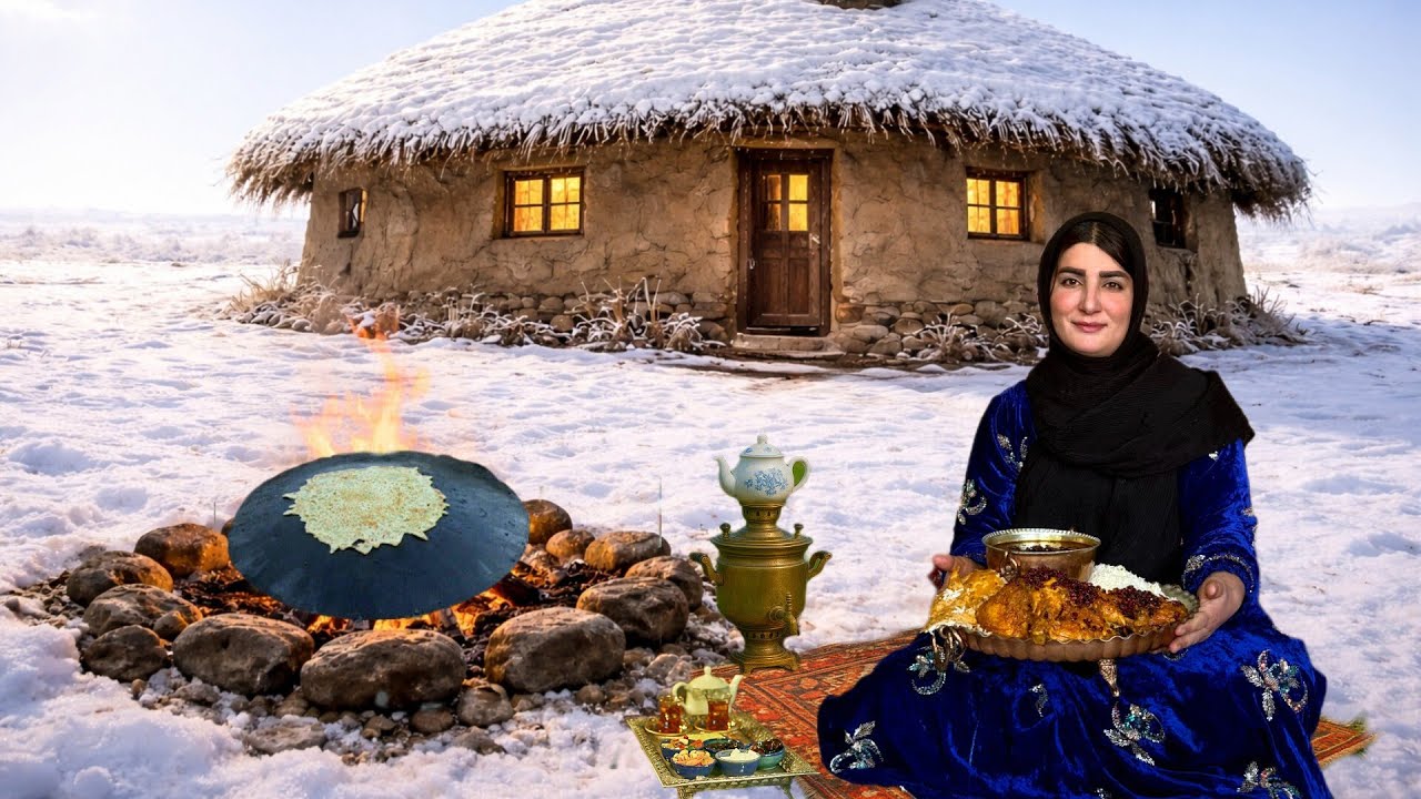 A snowy day in the village. Fatima Khanum's rural cooking🫕🔥🥶