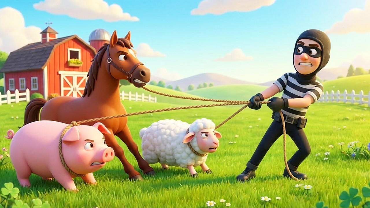 Thief at Old MacDonald’s Farm 😱 All the Farm Animals Are Stolen 🐎🐄Police Officers Rescue the Animals