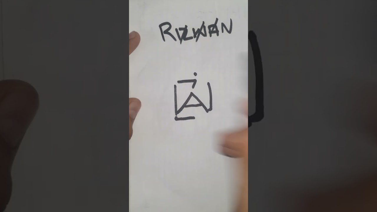 Rizwan name logo #drawingskill #drawing #art #quickdrawing #duckart #calligraphy #speeddraw #viral