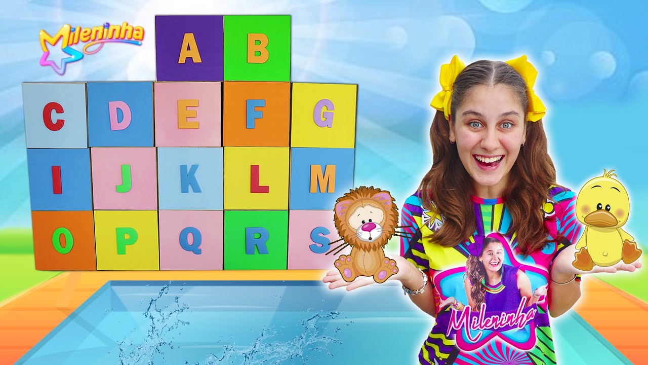 ABC NA PISCINA - APRENDA O ALFABETO COM A MILENINHA  - Kids learn ABC