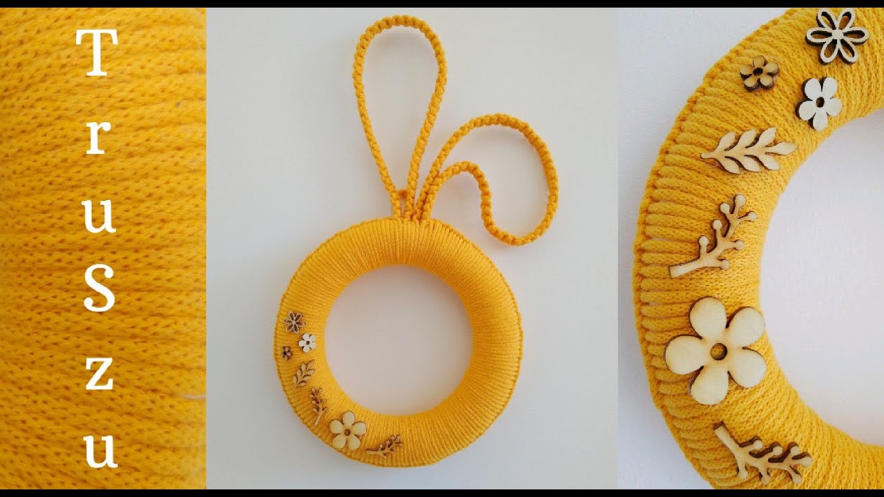 DIY EASY Macrame Wreath /Jak Zrobić Wianek ze Sznurka / Wianek Wiosenno Wielkanocny /  Easter Wreath