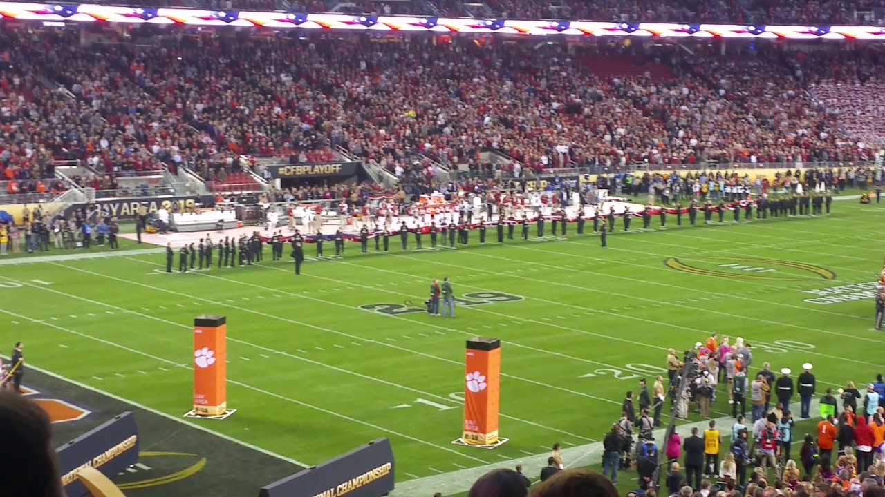 Alabama vs Clemson at Levi's stadium 2019 national anthem