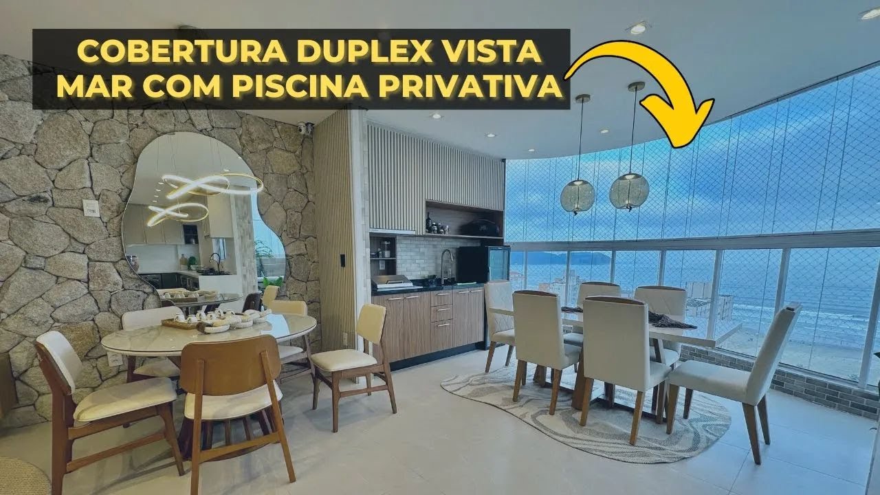 COBERTURA DUPLEX 3 DORMITÓRIOS À VENDA NA VILA GUILHERMINA COM VISTA MAR E SACADA GOURMET