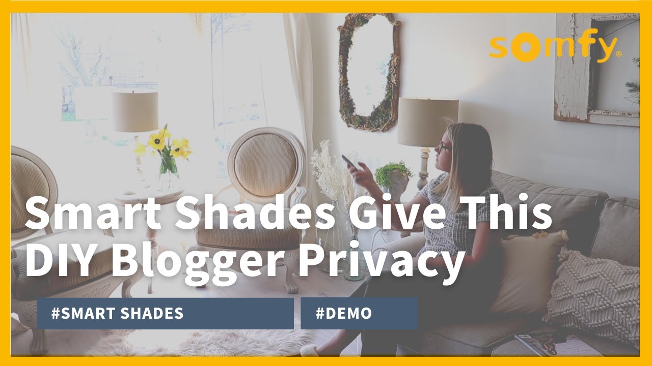 Motorized Shades Give This DIY Blogger Living Room Privacy
