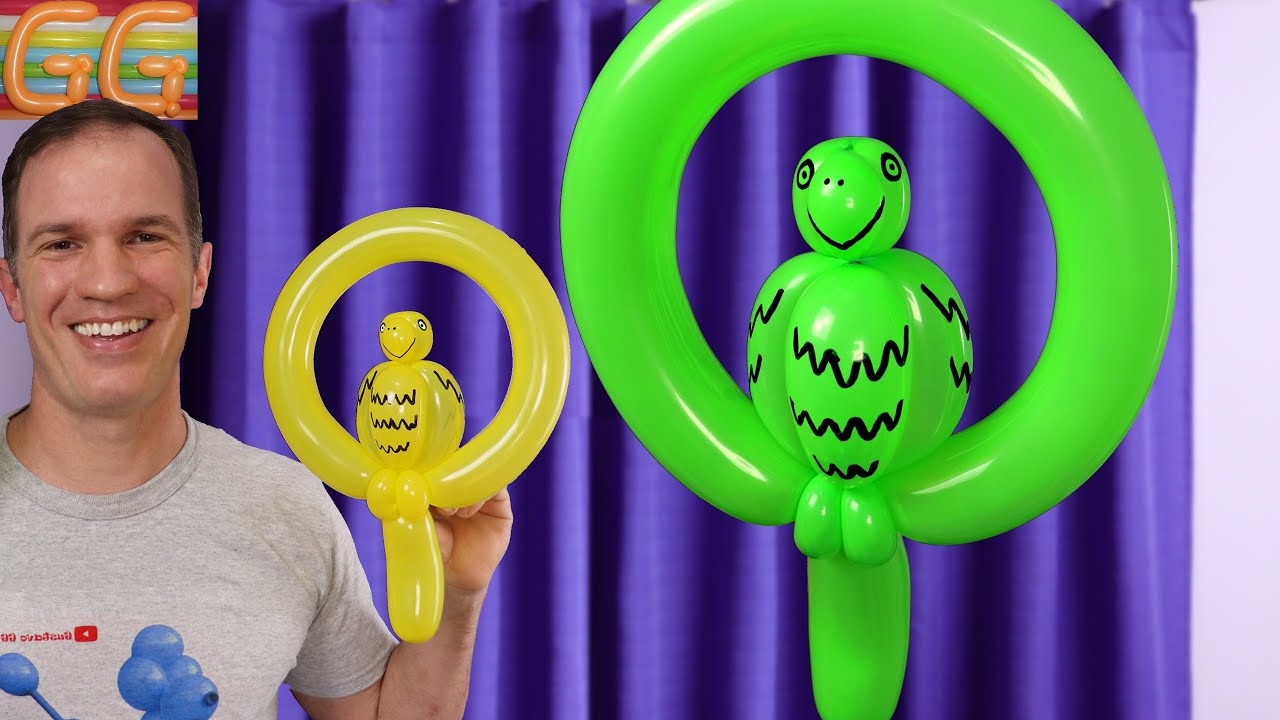 LORO EN EL ARO muy facil - como hacer figuras con globos - globoflexia facil - gustavo gg
