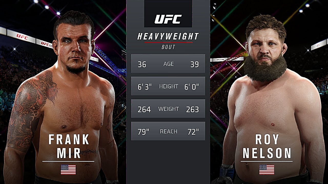 Frank Mir Vs. Roy Nelson : UFC 2 Gameplay (Pro Difficulty) (AI Vs. AI) (PS4)