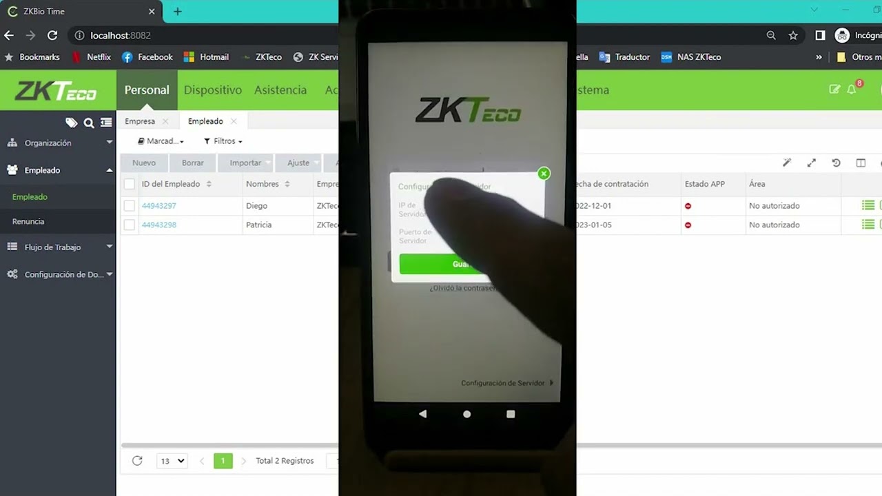 08 Demostración de la configuración y uso del ZKBio Time APP