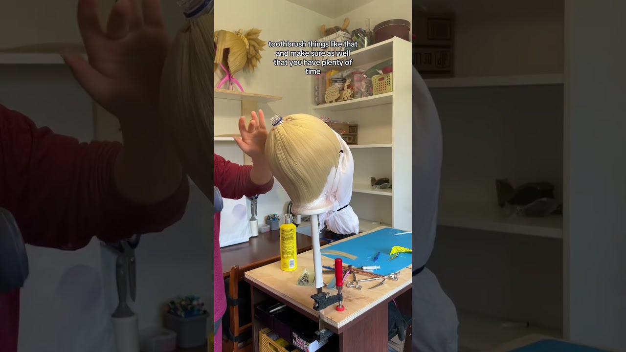 one of my fav cosplay wigs 🙏 #animecosplay #noragami #bishamon #cosplaywig #wigstyling #wigmaking