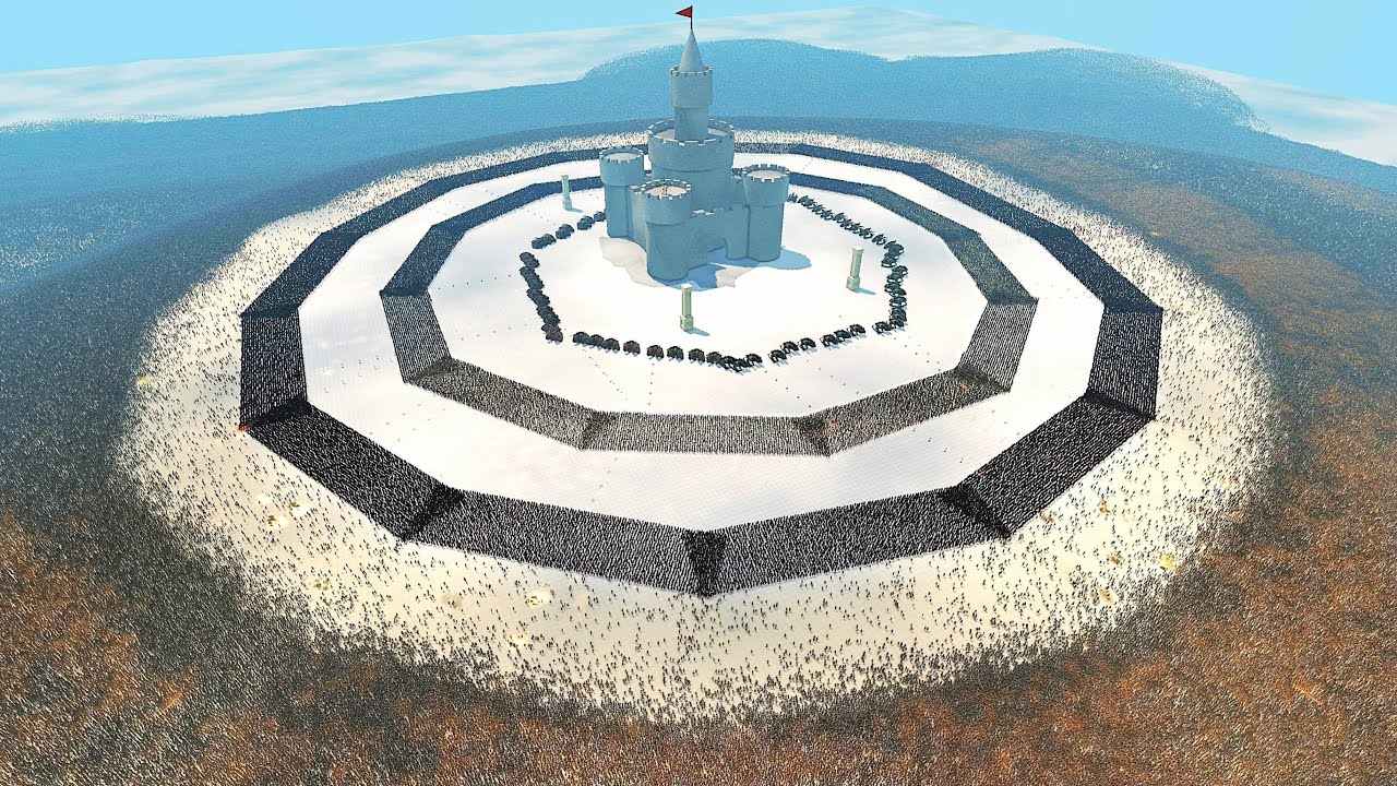 HUMAN ARMY Circle Formation vs 4 MILLION ZOMBIES - Ultimate Epic Battle Simulator 2 | UEBS 2