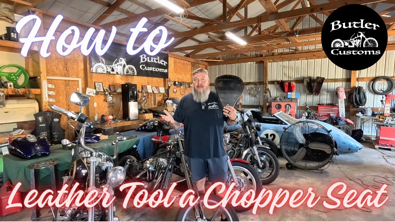 How To Leather Tool a Chopper Seat, Sort of...  Butler Customs