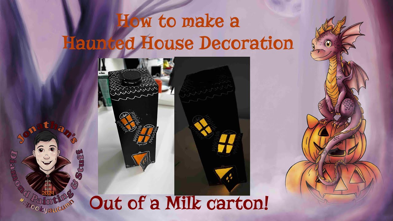 Make a Haunted House Decoration out of a Milk Carton- #spookyatutmn2024 Weekly Challenge