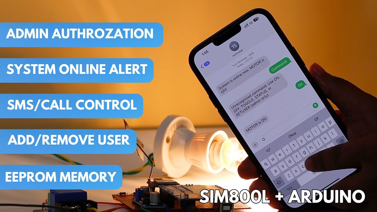 Secure GSM Motor Control with Arduino | Admin & Secondary User Access, EEPROM & Startup Alerts!
