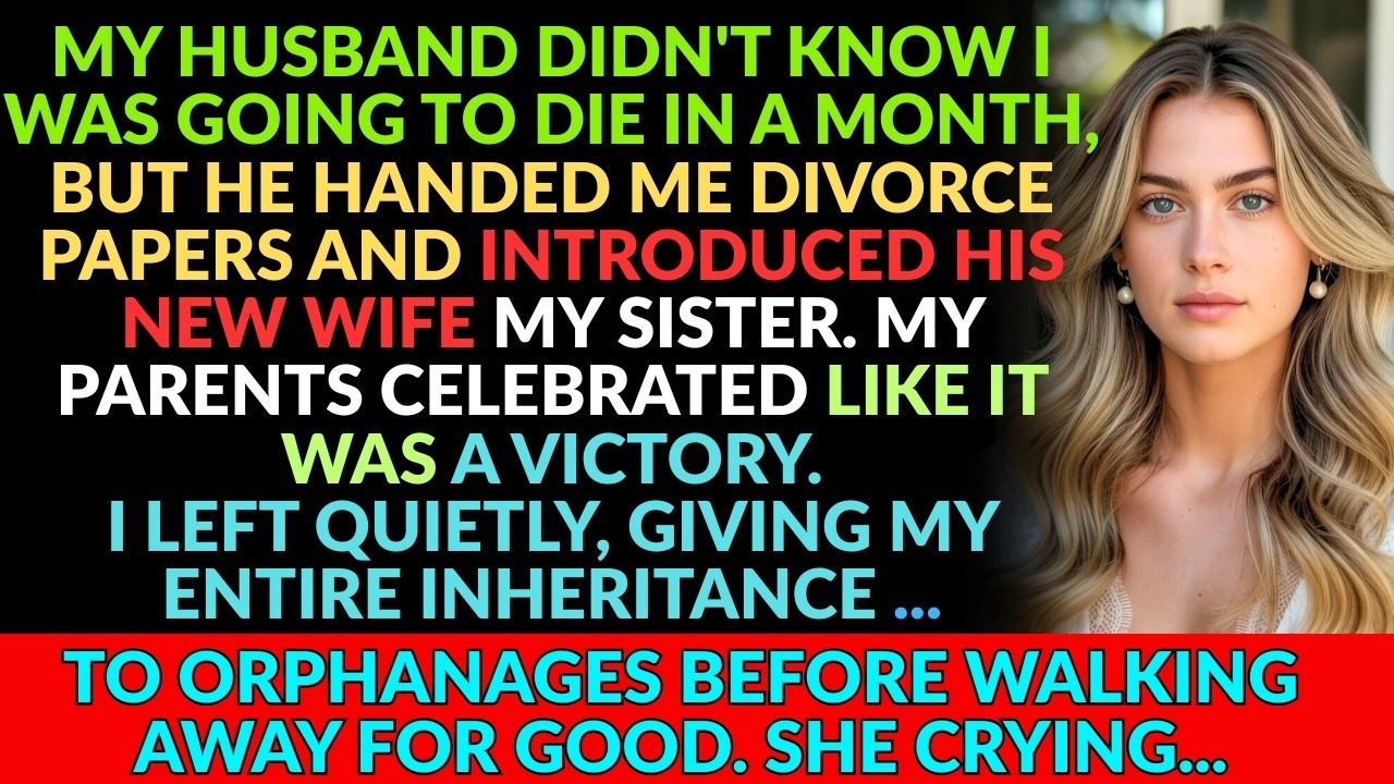 My husband didn't know I was going to die in a month, when my husband divorced me, for my sister...