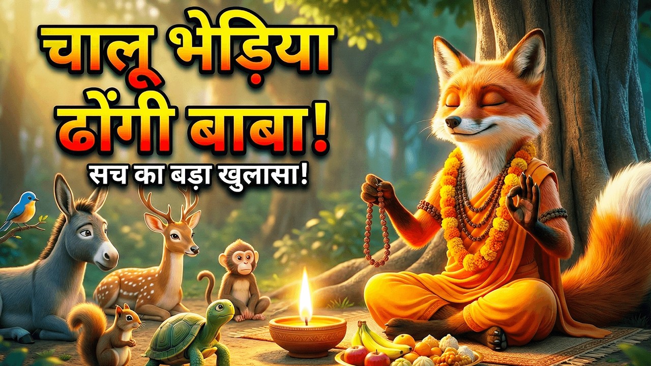 चालू भेड़िया ढोंगी बाबा 🐺 | Hindi Moral Story for Kids | सवाल पूछो वरना धोखा खाओगे | Kids Story