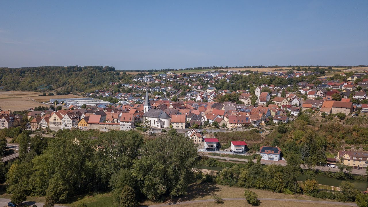 Die Stadt Neudenau aus der Vogelperspektive